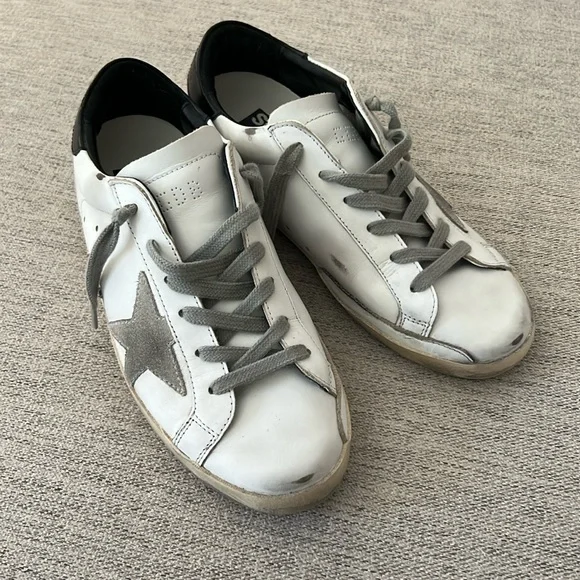 Golden Goose | Shoes | Golden Goose Womens Superstar With Black Heel Tab  And Metal Stud Lettering | Poshmark